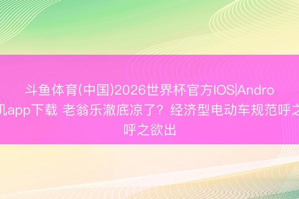 斗鱼体育(中国)2026世界杯官方IOS|Android手机app下载 老翁乐澈底凉了？经济型电动车规范呼之欲出