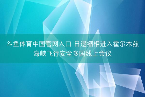 斗鱼体育中国官网入口 日退缩相进入霍尔木兹海峡飞行安全多国线上会议