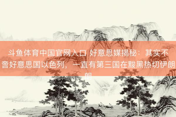 斗鱼体育中国官网入口 好意思媒揭秘：其实不啻好意思国以色列，一直有第三国在黢黑热切伊朗