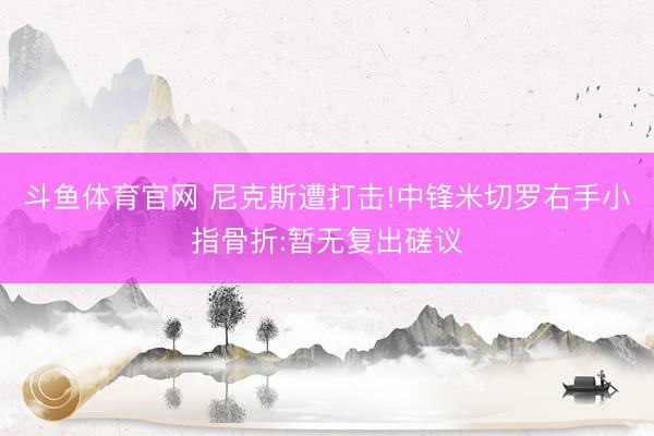 斗鱼体育官网 尼克斯遭打击!中锋米切罗右手小指骨折:暂无复出磋议