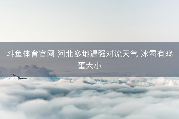 斗鱼体育官网 河北多地遇强对流天气 冰雹有鸡蛋大小
