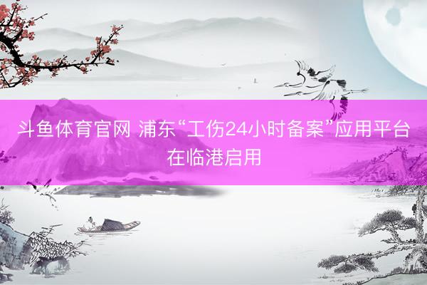 斗鱼体育官网 浦东“工伤24小时备案”应用平台在临港启用